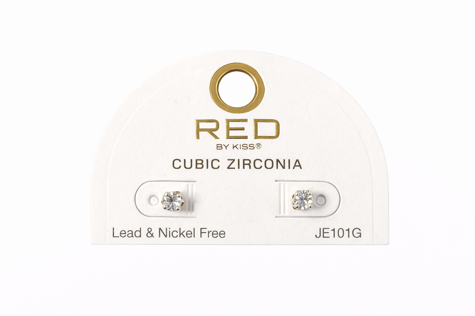 Red by Kiss Cubic Zirconia Earrings Round 3mm JE101G