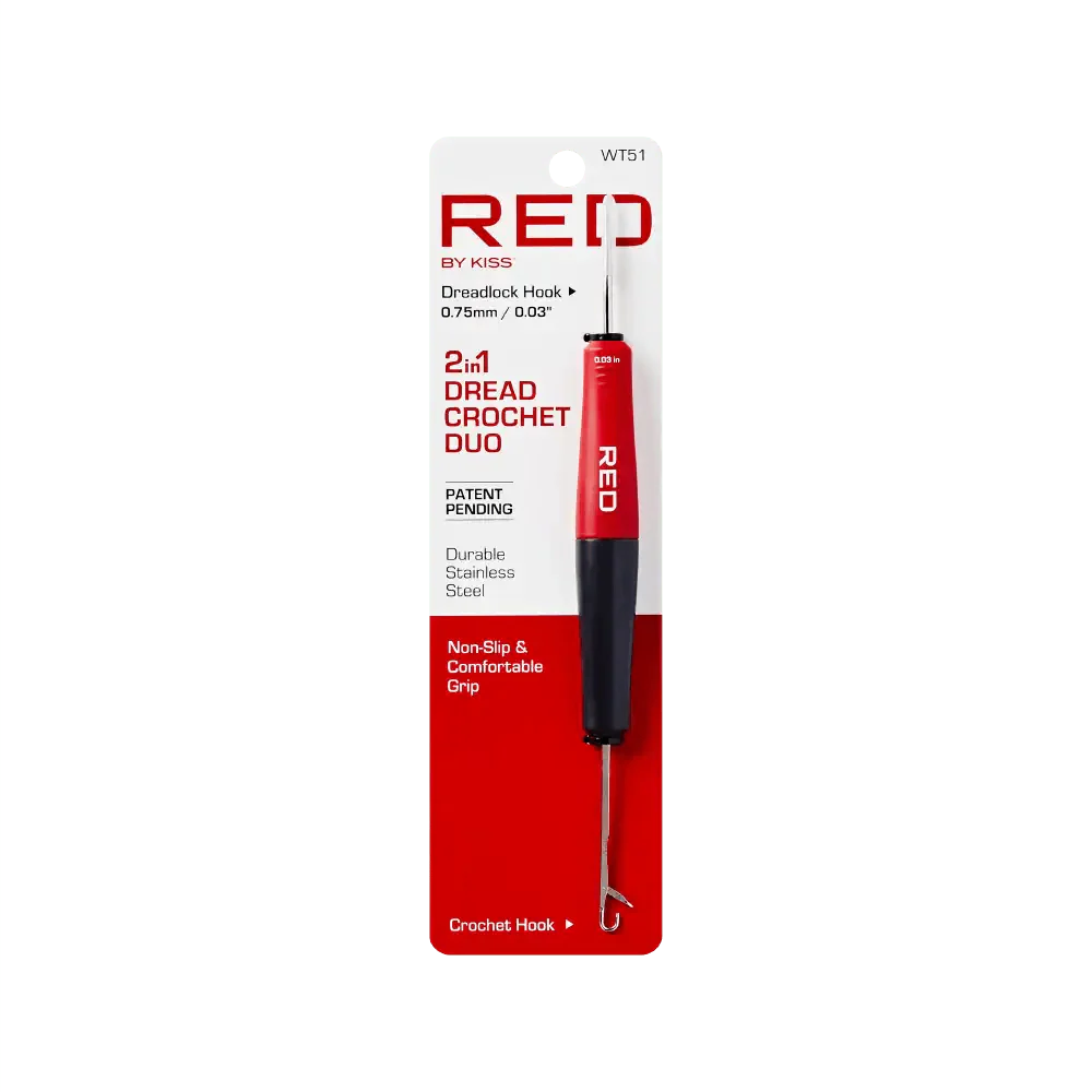 Red by Kiss 2 in 1 Dreadlock Crochet Hook 0.75mm WT51