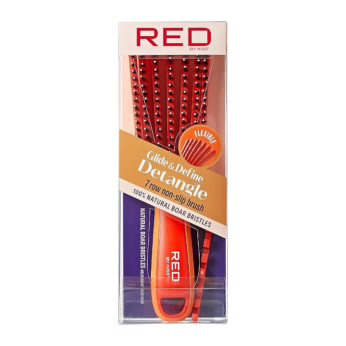 Red by Kiss Glide and Define Detangle Boar Brush HH55