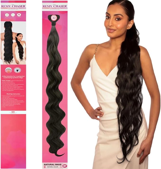 Remy Chaser Premium Synthetic Weave - Deep Wave 30'' Natural Brown