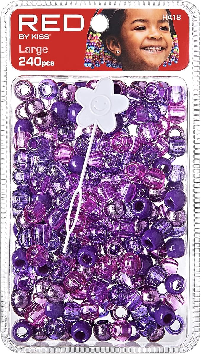 Red by Kiss Hair Beads Large Purple Assorted 240pc HA18