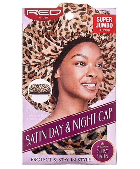 Red by Kiss Satin Day & Night Cap Super Jumbo Leopard HDNP05