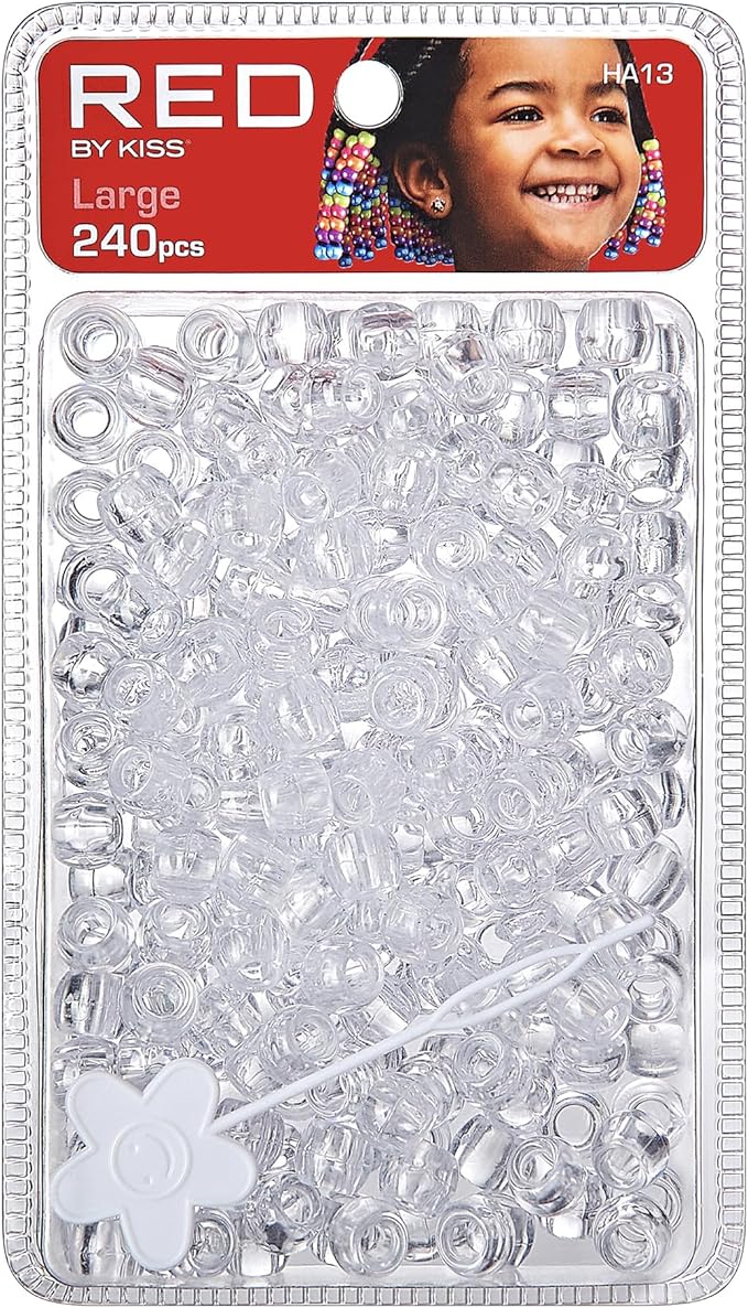 Red by Kiss Hair Beads Large Clear 240pc HA13