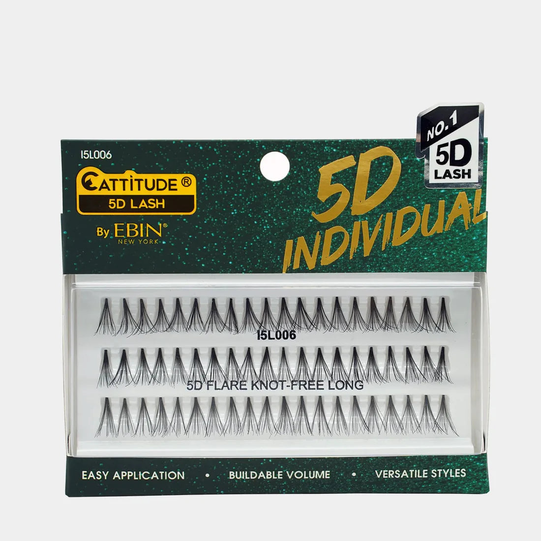 EBIN Cattitude Eyelashes Individual 5D - Flare Knot Free Medium I5L006