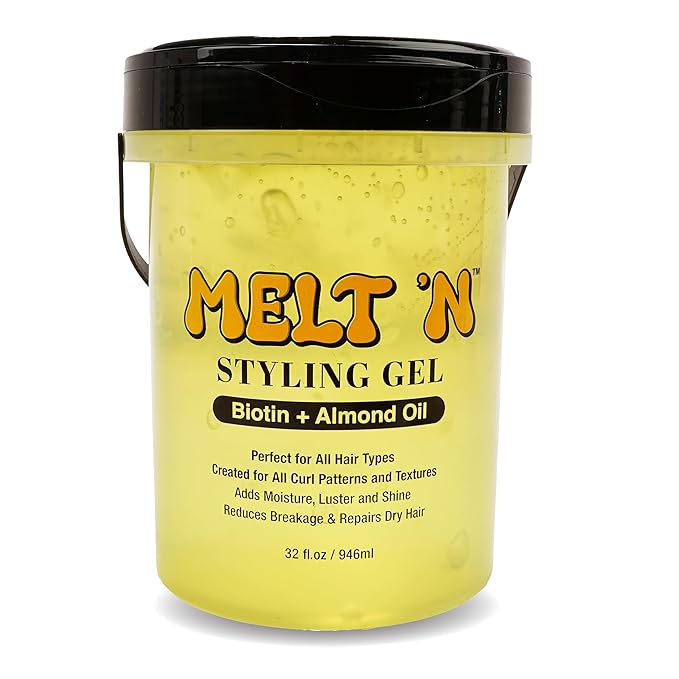EBIN Melt'n Styling Gel - Biotin and Almond Oil (Yellow) 32oz