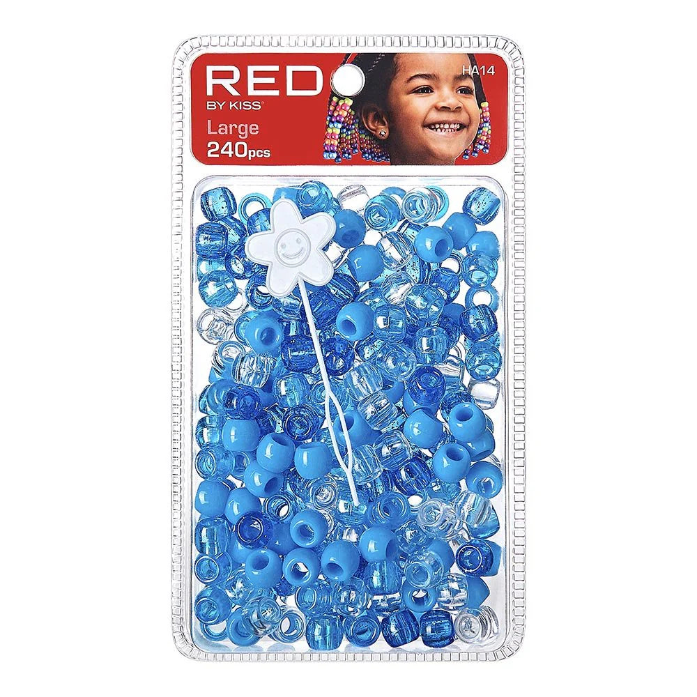 Red by Kiss Hair Beads Large Blue Assorted 240pc HA14