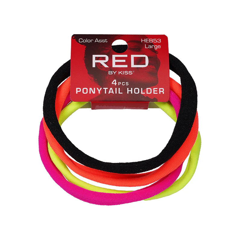 Red by Kiss Ponytail Holder Large 4pc Assorted Colours HEB53