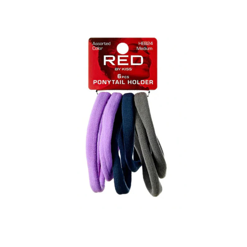 Red by Kiss Ponytail Holder Medium 6pc Assorted Colours HEB24