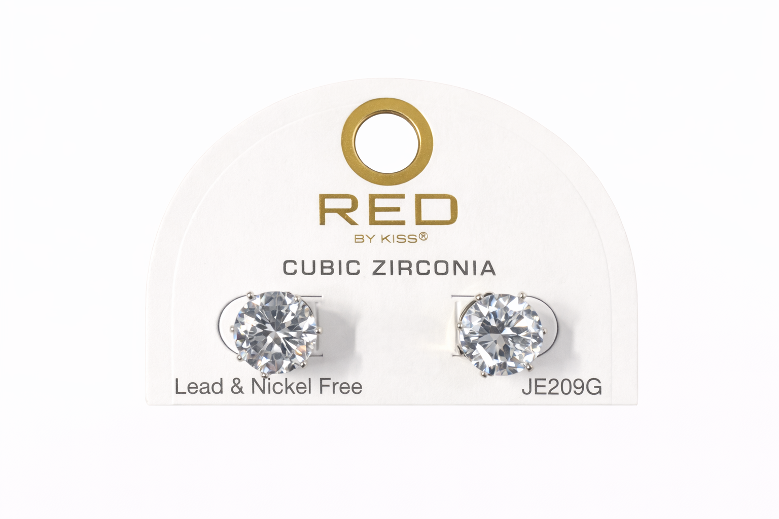 Red by Kiss Cubic Zirconia Earrings Round 11mm JE209G