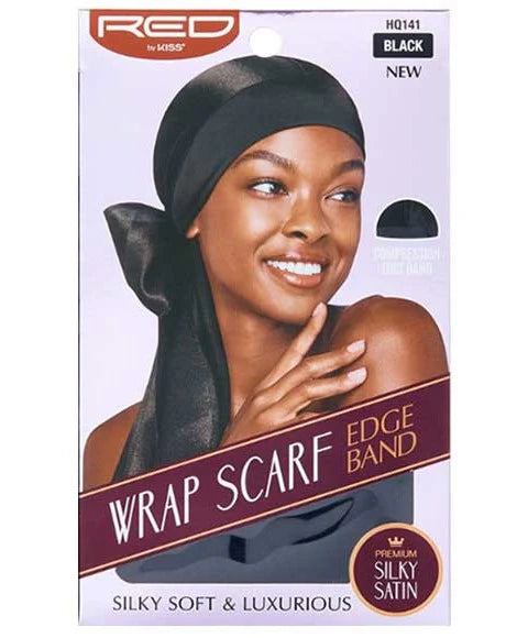 Red by Kiss Wrap Scarf Edge Band Black HQ141