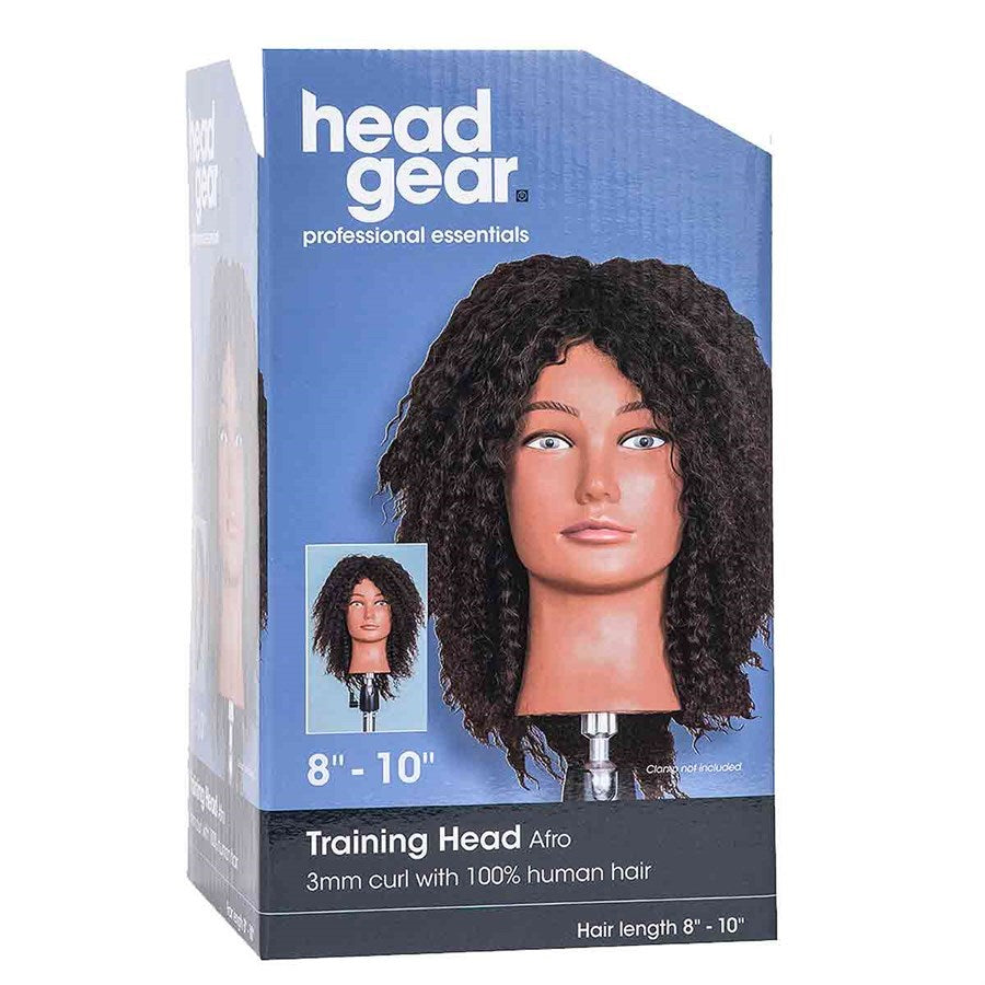 Head Gear Afro Training Head 100% Human Hair 8-10''