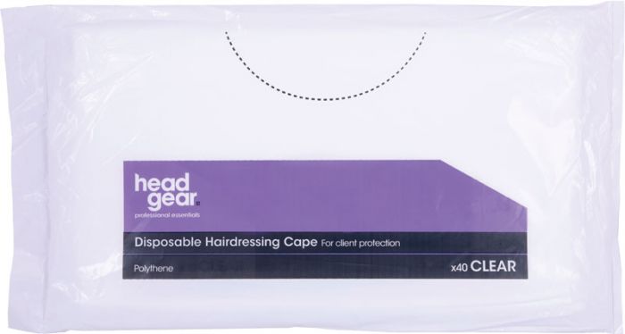 Head Gear Disposable Haidressing Cape Clear 40pcs