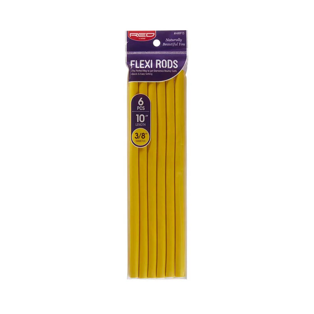 Red by Kiss Flexi Rods 10in x 3/8in Yellow 6pc HRF13