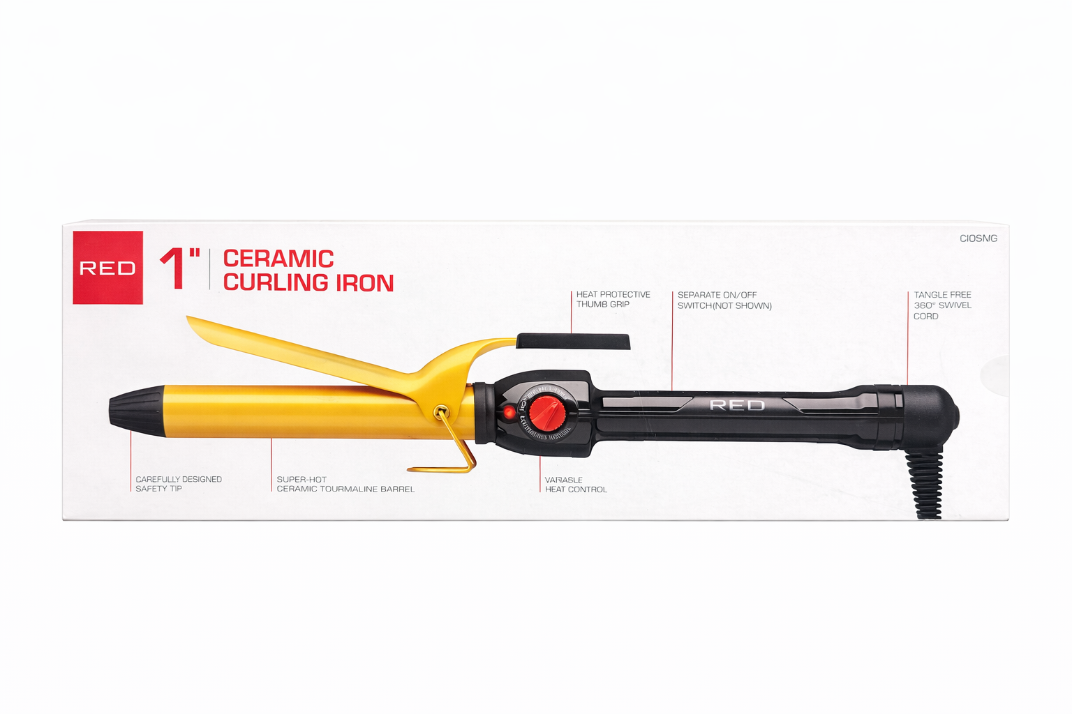 Red by Kiss Ceramic Curling Iron 1''