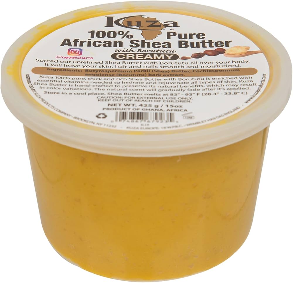 Kuza 100% Pure African Shea Butter Yellow Creamy 15oz