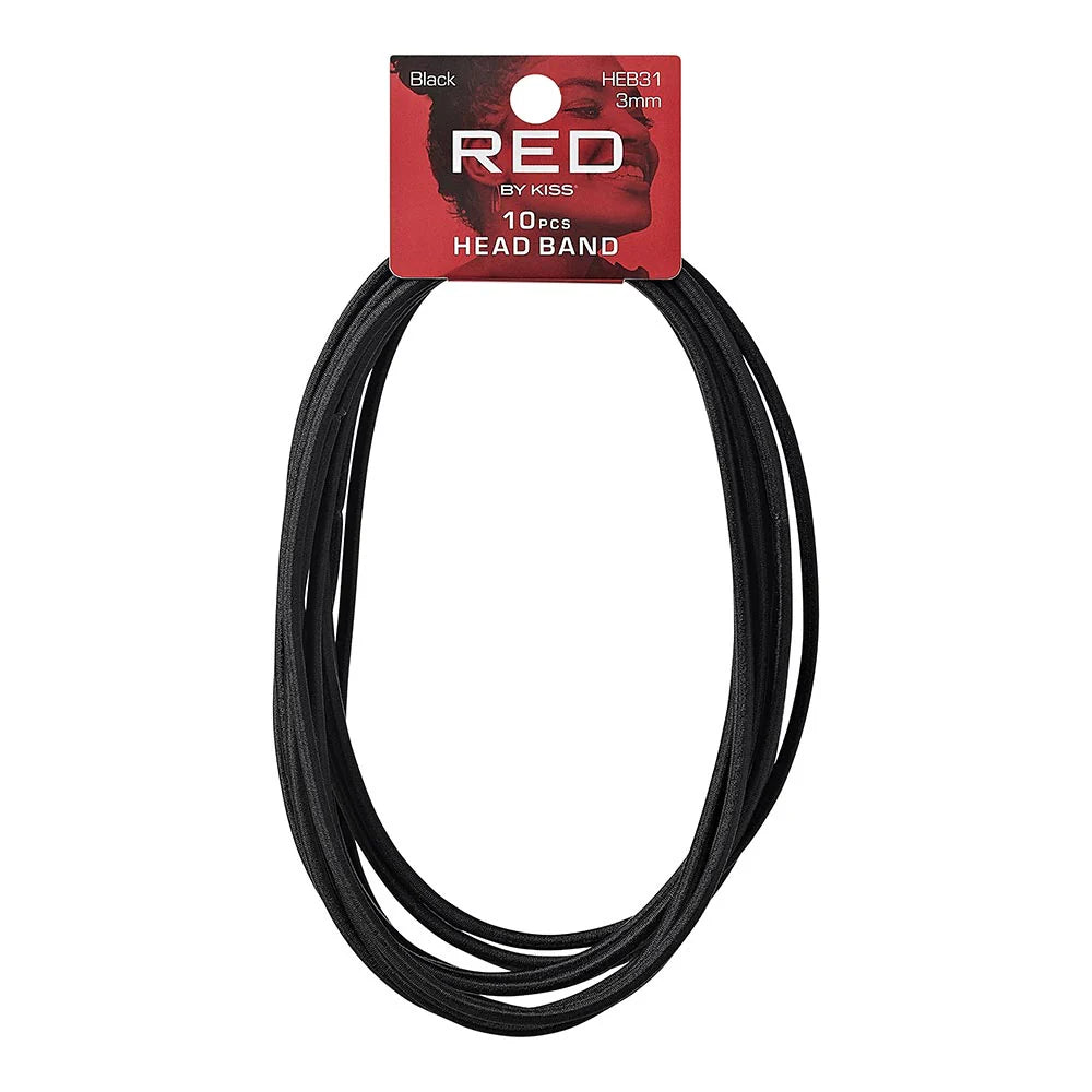 Red by Kiss Headbands 10pc 3mm Black HEB31