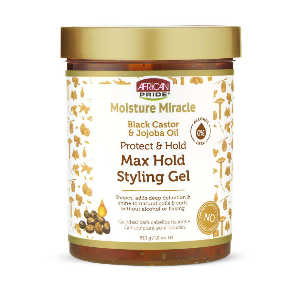 African Pride Moisture Miracle Black Castor and Jojoba Styling Gel 18oz