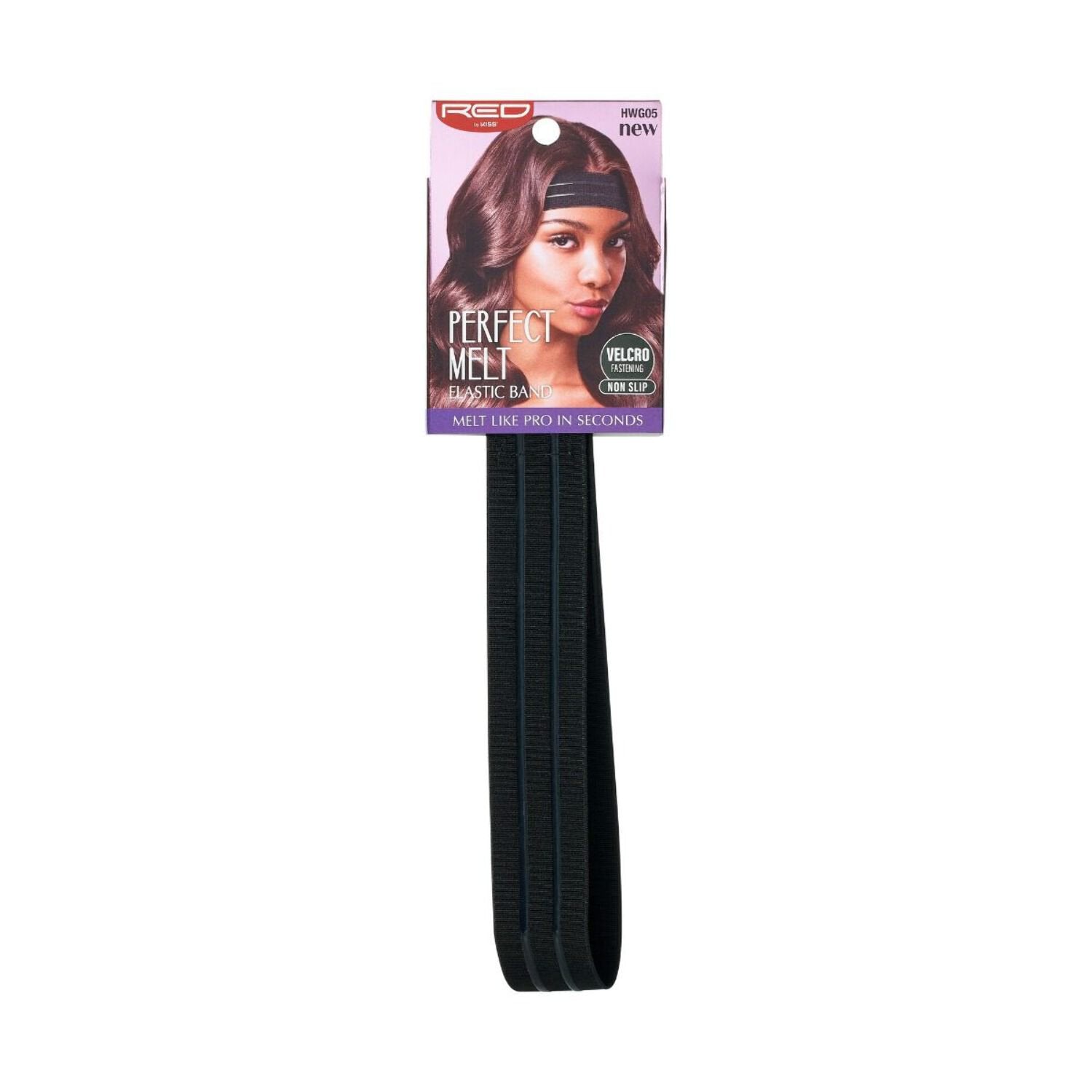 Red by Kiss Perfect Melt Wig Band 1 1/8in Silicone Black HWG05