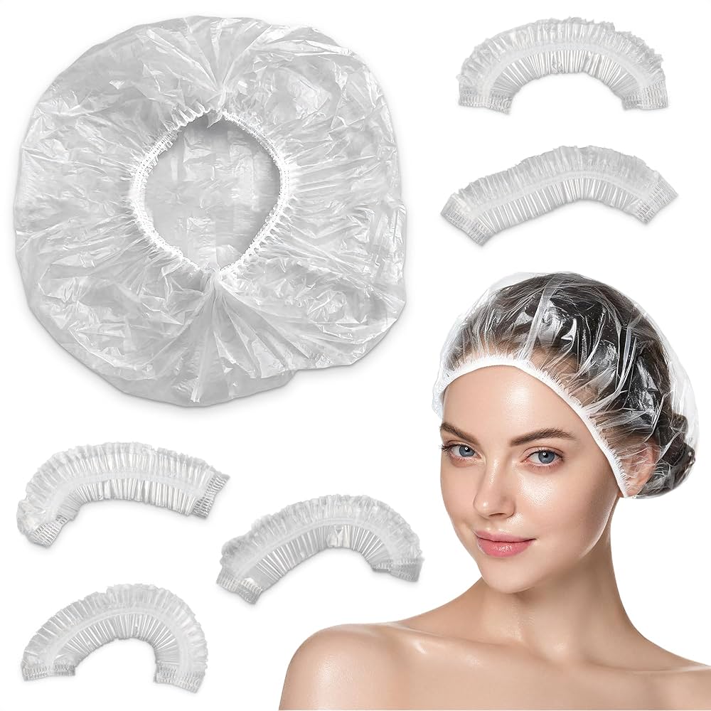 Head Gear Polythene Head Caps Clear 100pcs