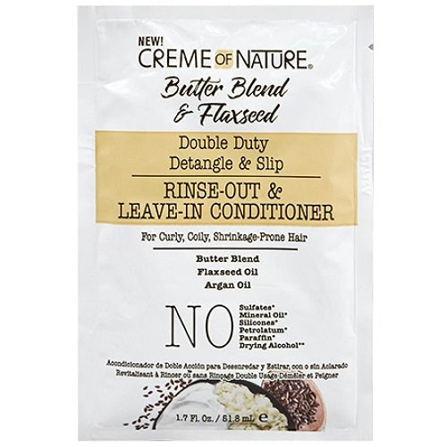 Creme of Nature Butter Blend Flaxseed Rinse Out or Leave in Conditioner Sachet 1.7oz