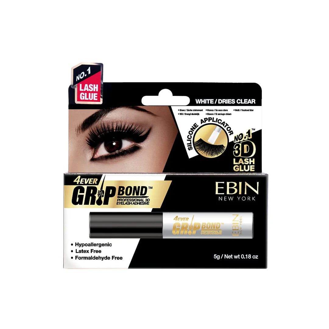 EBIN Grip Bond Eyelash Glue - White Bottle Silicone 5g