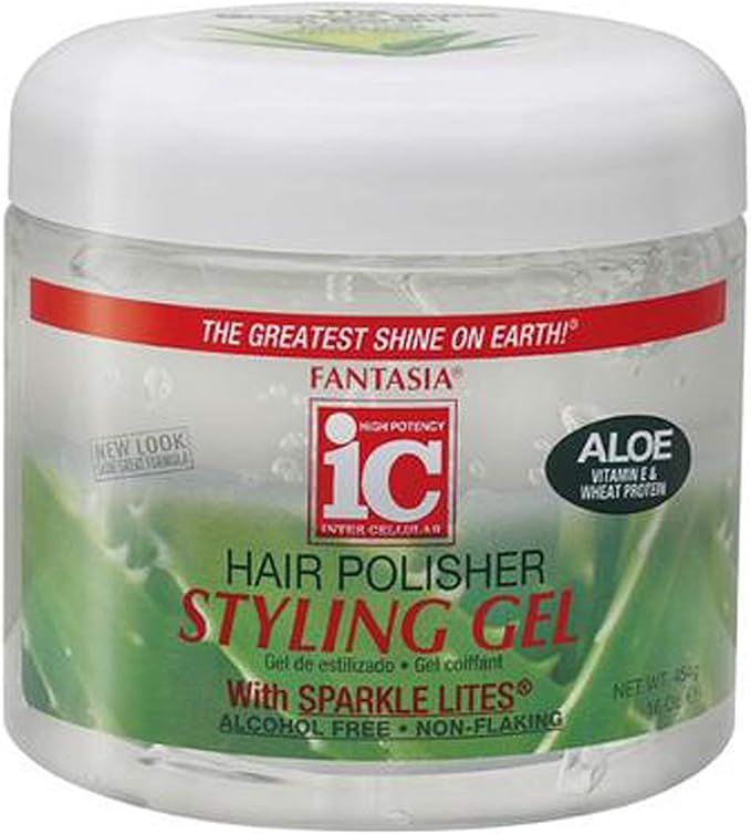 Fantasia IC Aloe Hair Polisher Styling Gel Jar Hard to Hold 16oz
