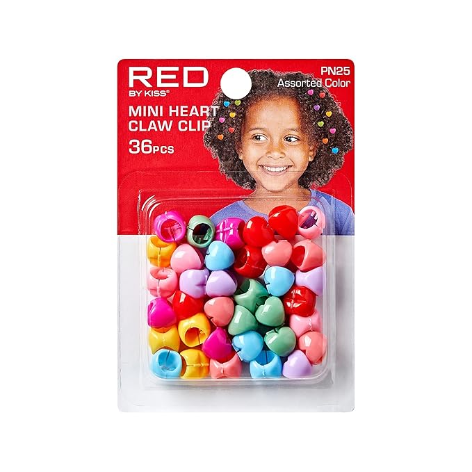 Red by Kiss Mini Heart Claw Clip 36pc Assorted Colours PN25