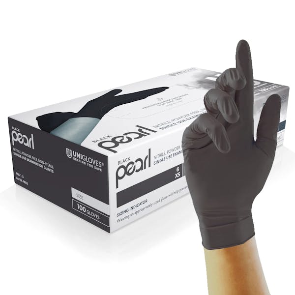 Unigloves Black Nitrile Powder Free Gloves Medium