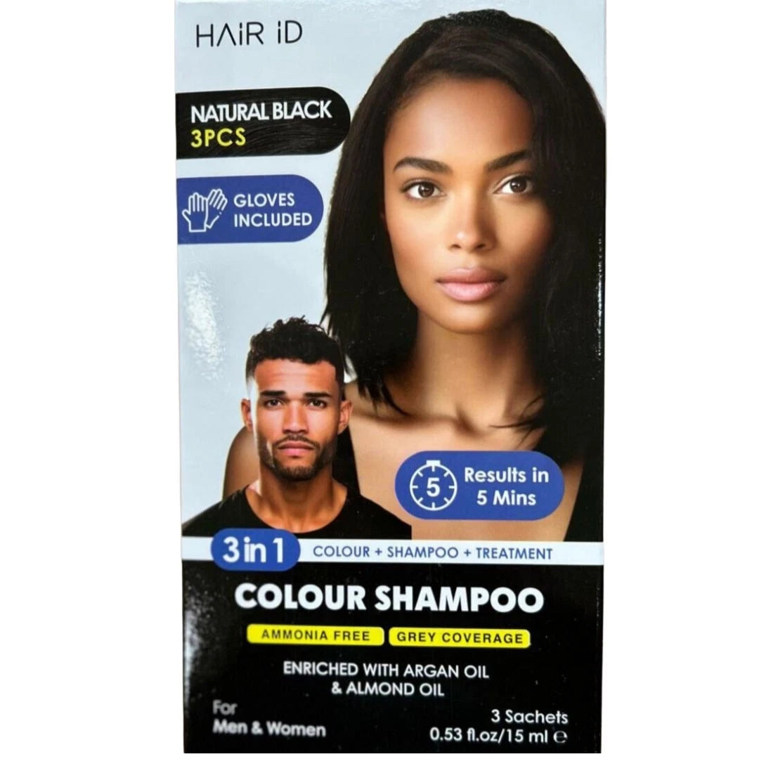Hair iD 3 in 1 Colour Shampoo - Natural Black