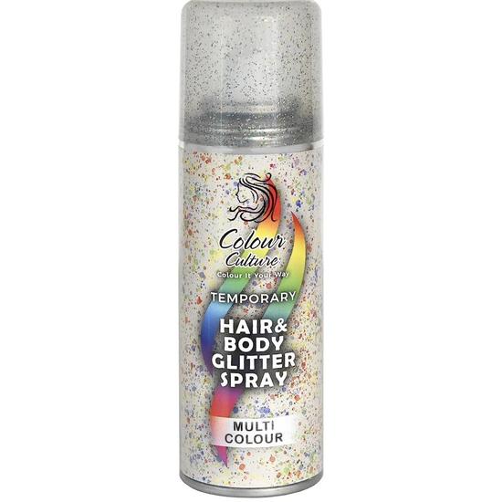 Colour Culture Temporary Hair and Body Glitter Spray Silver Glitter 125ml