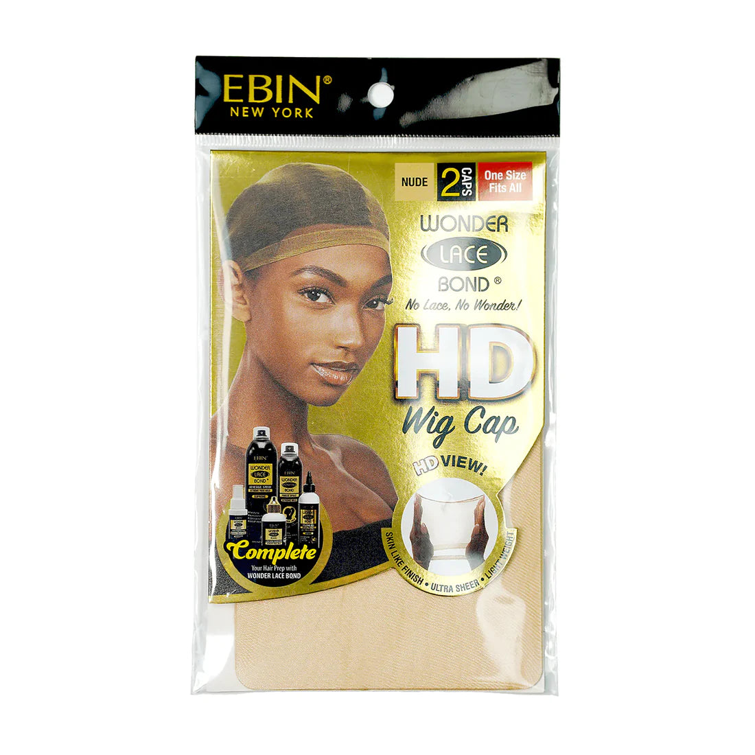 EBIN Wonder Lace Bond HD Wig Cap - Nude 2pcs