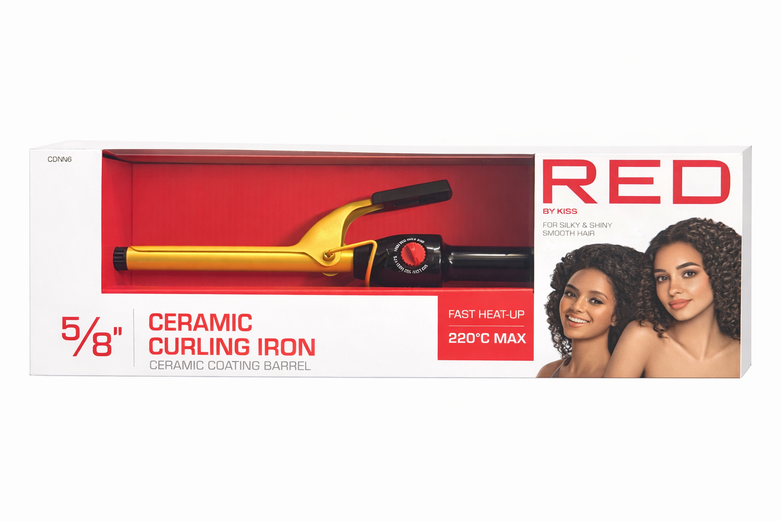 Red by Kiss Ceramic Curling Iron 5/8''