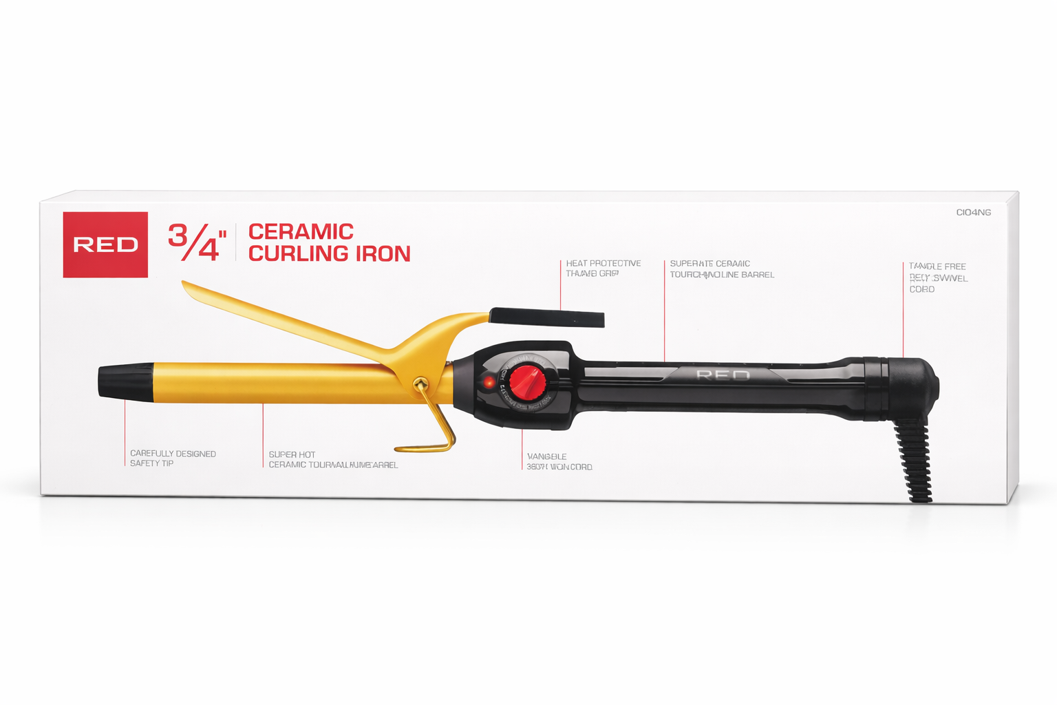 Red by Kiss Ceramic Curling Iron 3/4''