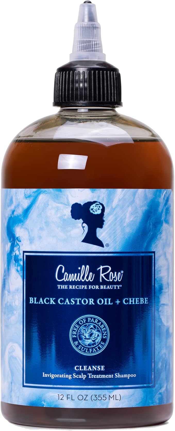 Camille Rose Black Castor Oil and Chebe Cleanse Scalp Treatment Shampoo 12oz