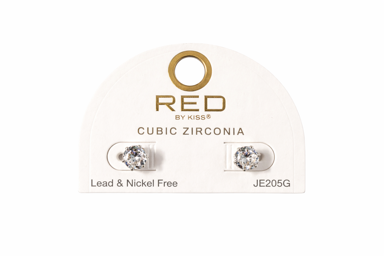Red by Kiss Cubic Zirconia Earrings Round 7mm JE205G