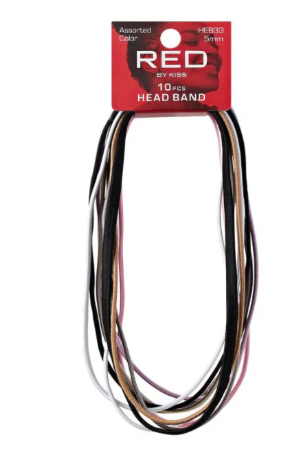 Red by Kiss Headbands 10pc 5mm Assorted Colours HEB33