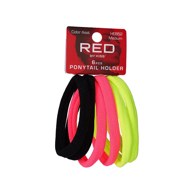 Red by Kiss Ponytail Holder Medium 6pc Assorted Colours HEB52