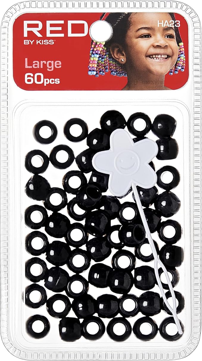 Red by Kiss Hair Beads Large Black 60pc HA23