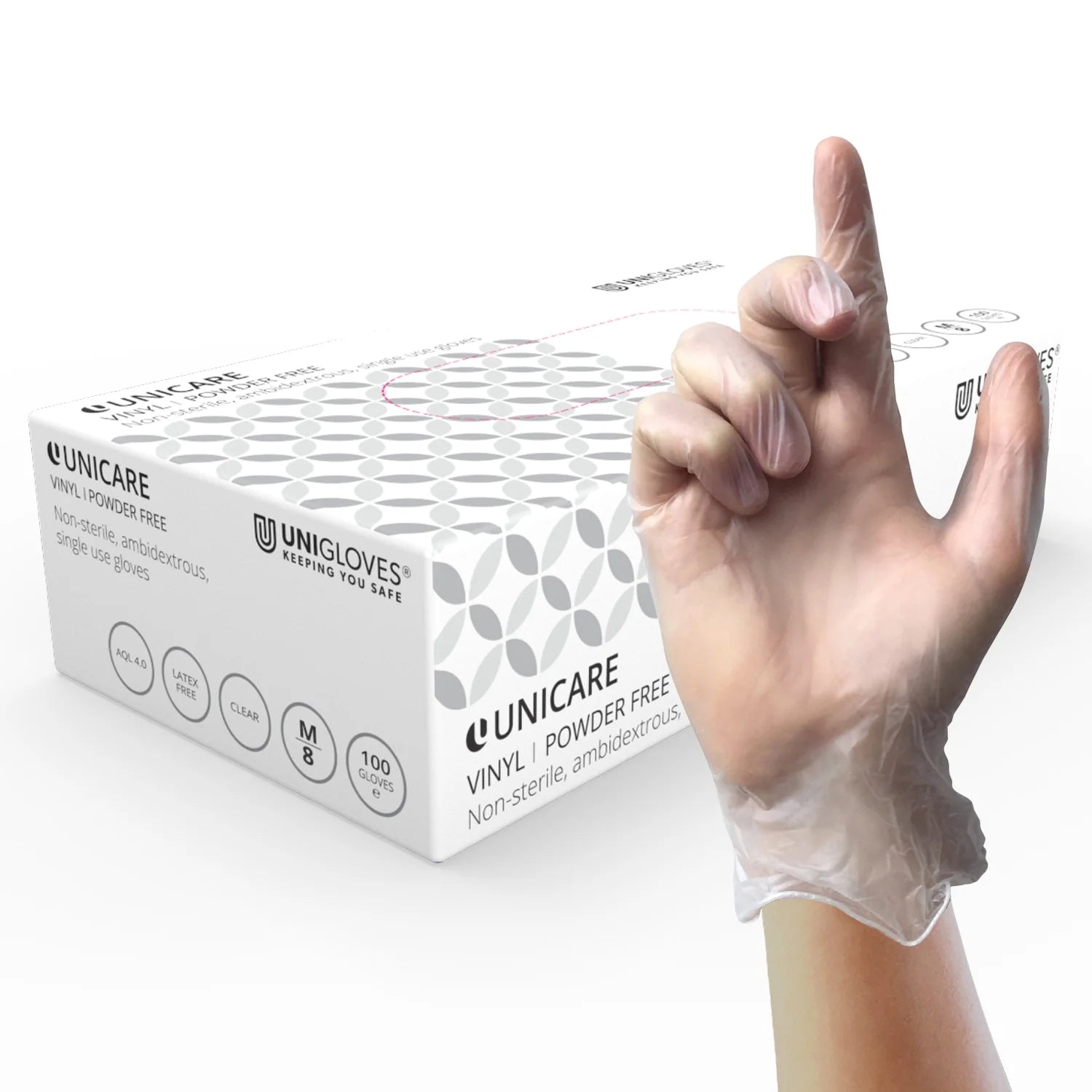 Unigloves Clear Vinyl Powder Free Gloves Small
