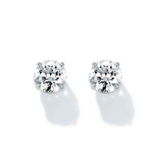 Red by Kiss Cubic Zirconia Earrings Round 4mm JE202G