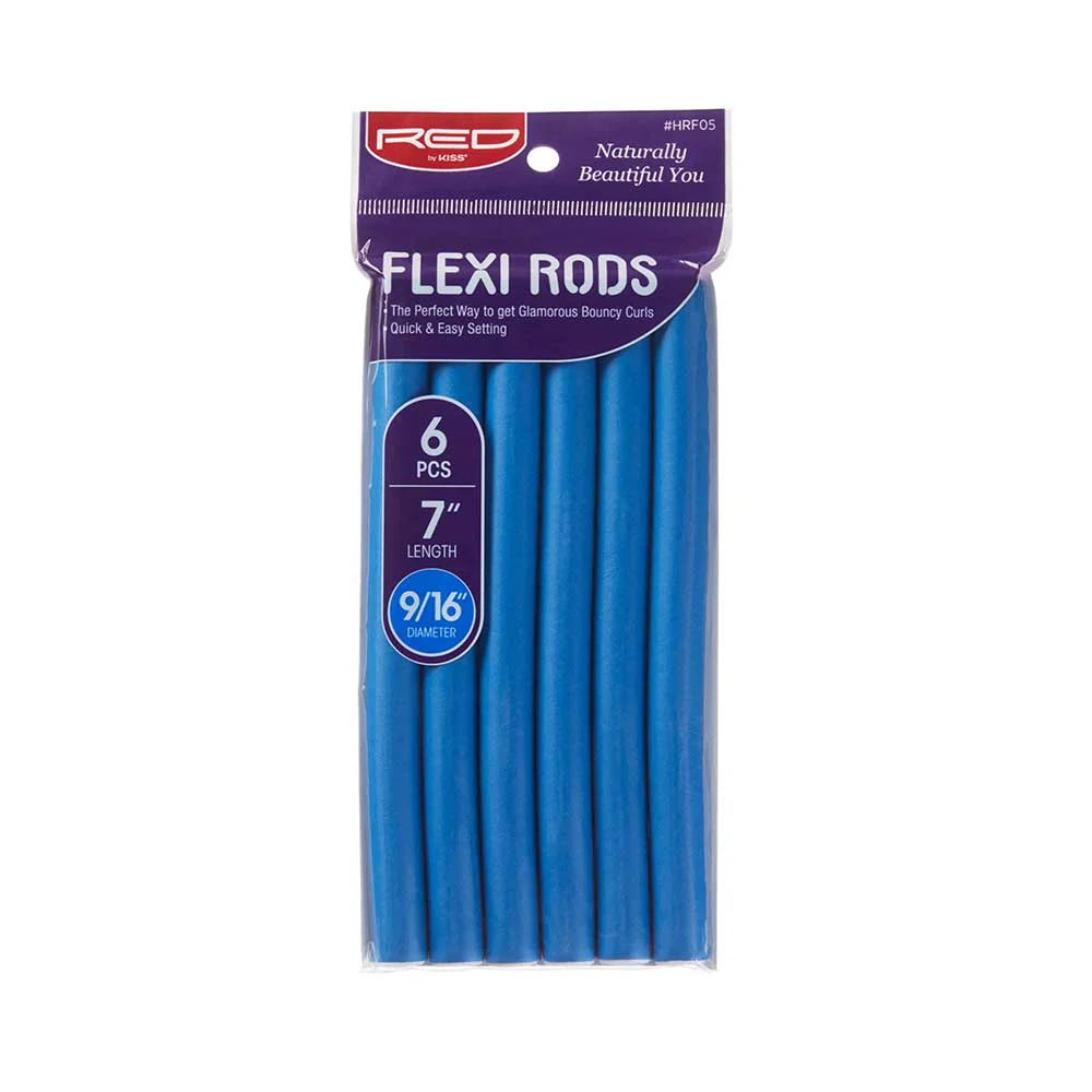 Red by Kiss Flexi Rods 7in x 9/16in Blue 6pc HRF05