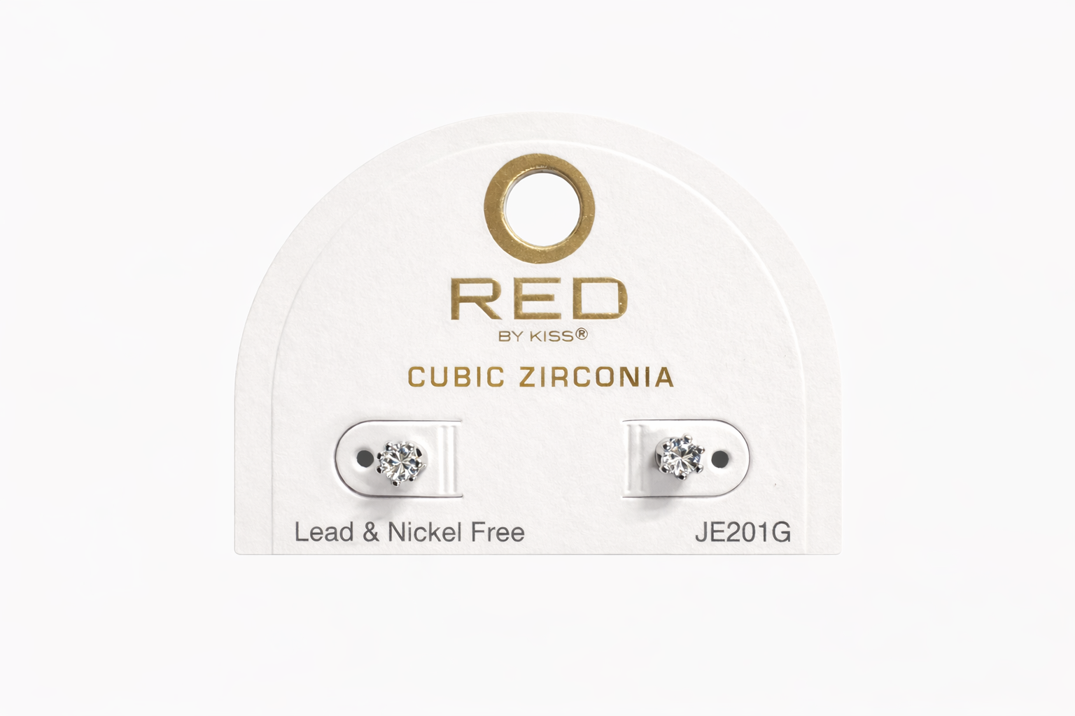 Red by Kiss Cubic Zirconia Earrings Round 3mm JE201G
