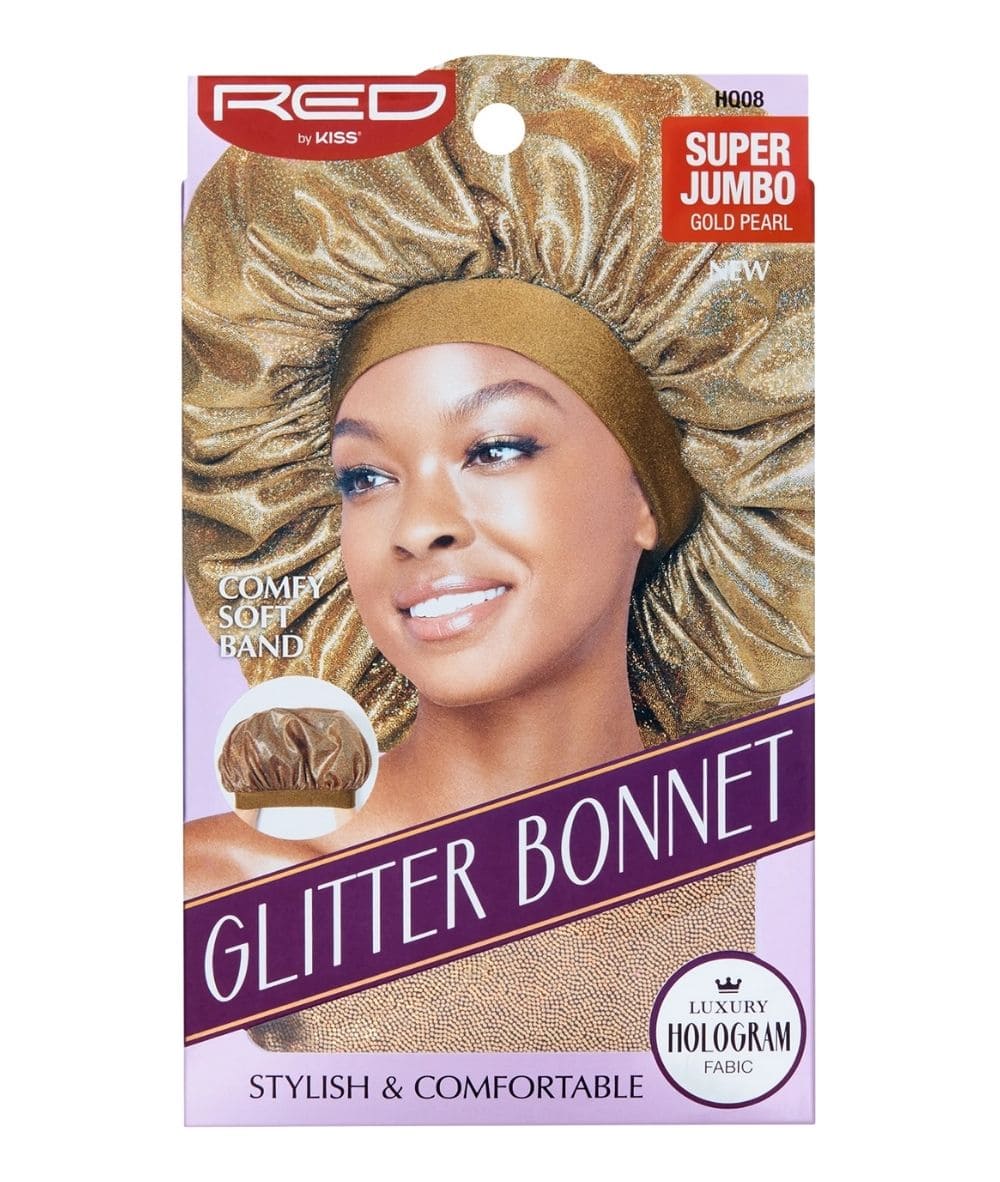 Red by Kiss Glitter Bonnet Super Jumbo Gold Pearl HQ08