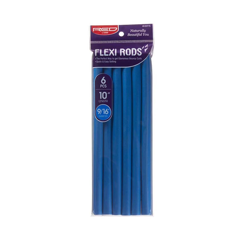 Red by Kiss Flexi Rods 10in x 9/16in Blue 6pc HRF15