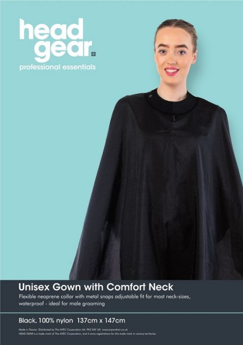 Head Gear Unisex Bleach Proof Gown Black