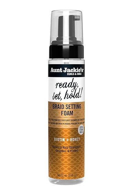 Aunt Jackies Biotin Honey Ready Set Hold Setting Foam 8.5oz