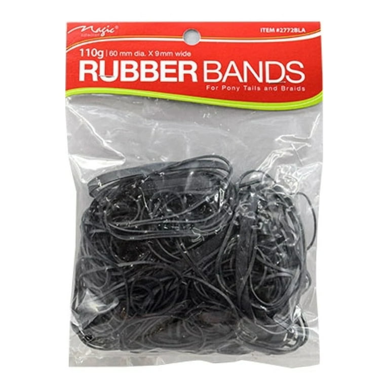 Magic Collection Assorted Size Rubber Bands Black 2772BLA