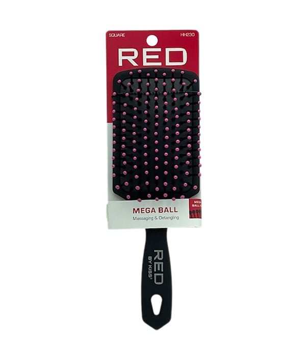 Red by Kiss Mega Ball Tip Massaging Detangling Brush Square HH230