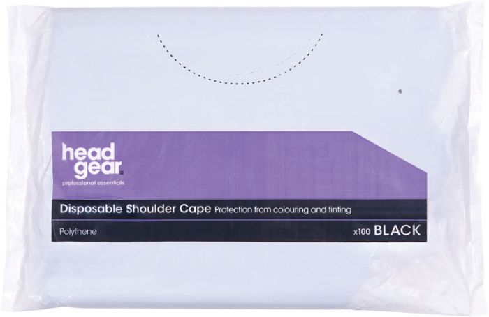 Head Gear Disposable Shoulder Cape Black 100pcs