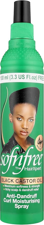 Sof n Free Black Castor Oil Anti Dandruff Curl Moisturising Spray 350ml